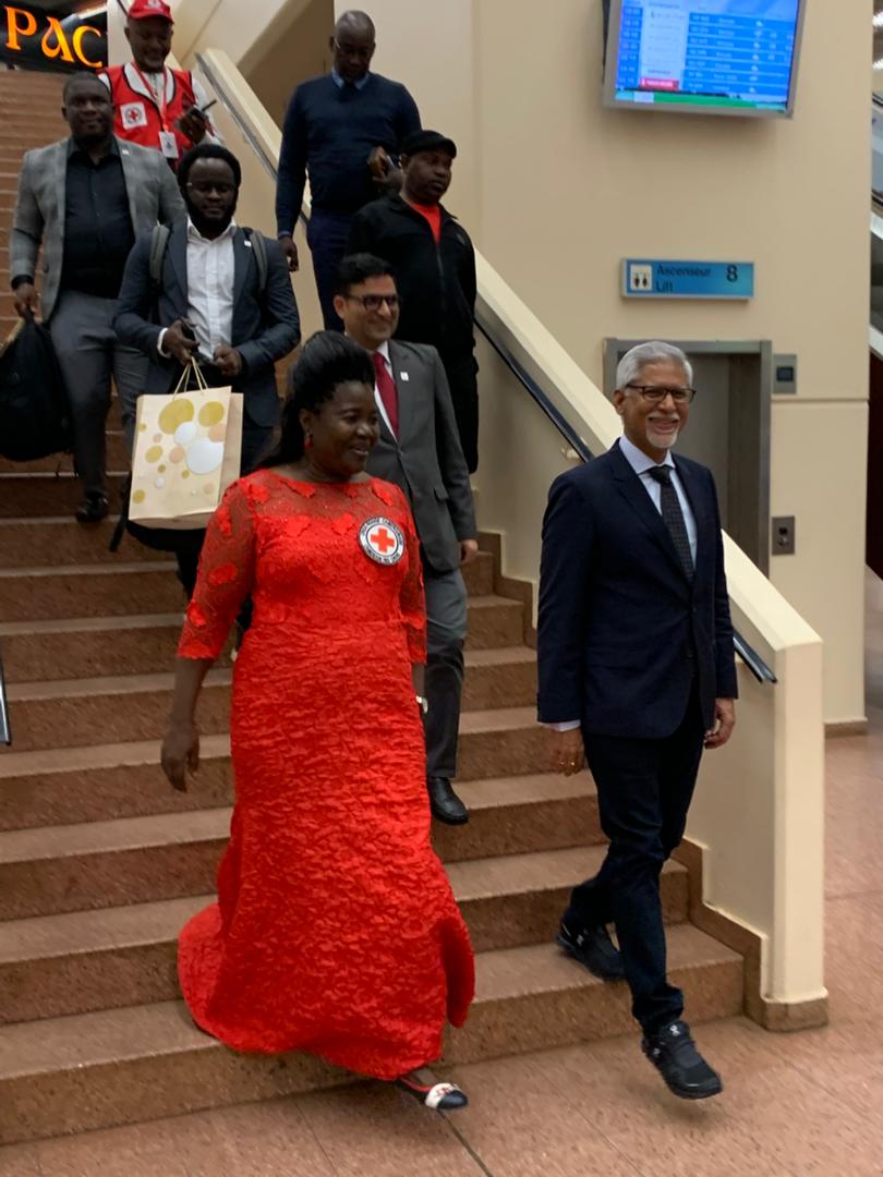 A warm welcome to <a href="/jagan_chapagain/">Jagan Chapagain</a>, Secretary General &amp; CEO of @IFRC, on his high-level visit to Cameroon .
This visit reflects the strong collaboration within our Movement and the shared commitment to alleviate human suffering everywhere.
 #CroixRouge #RedCross #Localization
