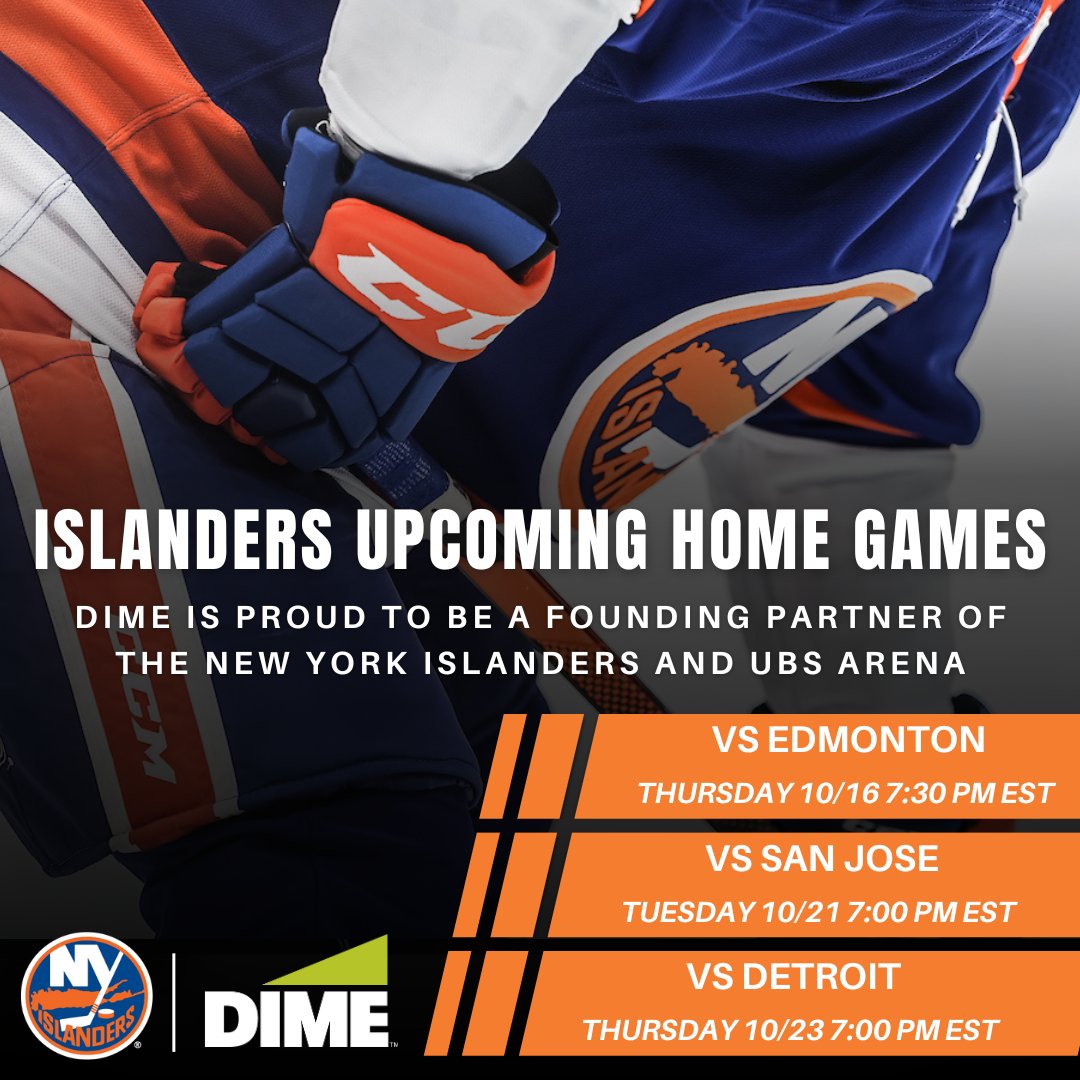 Dime is proud to be a partner of the New York Islanders. Be sure to tune into the Islander's upcoming home games at UBS Arena!
