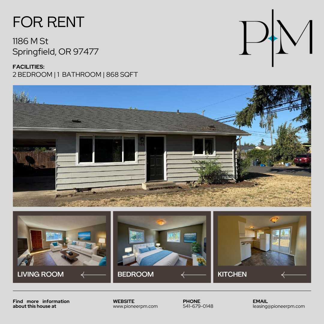🏡 Move-in Special!
Get $500 off your first full month’s rent when you move in before 10/31/25!
This cozy 2BR | 1BA | 868 sqft duplex at 1186 M St, Springfield, OR features hardwood floors, bright open spaces, and a great location near shops, dining, and parks.