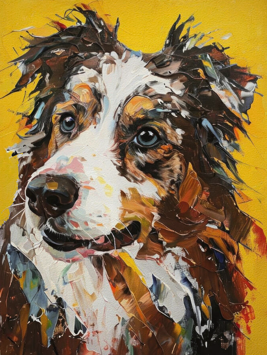 ArtSyndrome75's tweet image. Expressionist Australian Shepherd Dog Portrait

fineartamerica.com/featured/expre…

This expressionist painting of an Australian Shepherd dog is full of vibrant brushstrokes and bold color contrasts. The joyful energy and textured style make it a standout piece for dog lovers. #aussiedogs