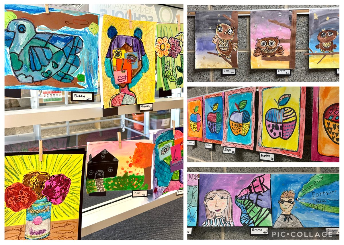 1st Marking Period artwork is on display at Clearview! Our K-4 artists have been working hard to create their projects! #HPSDawesome