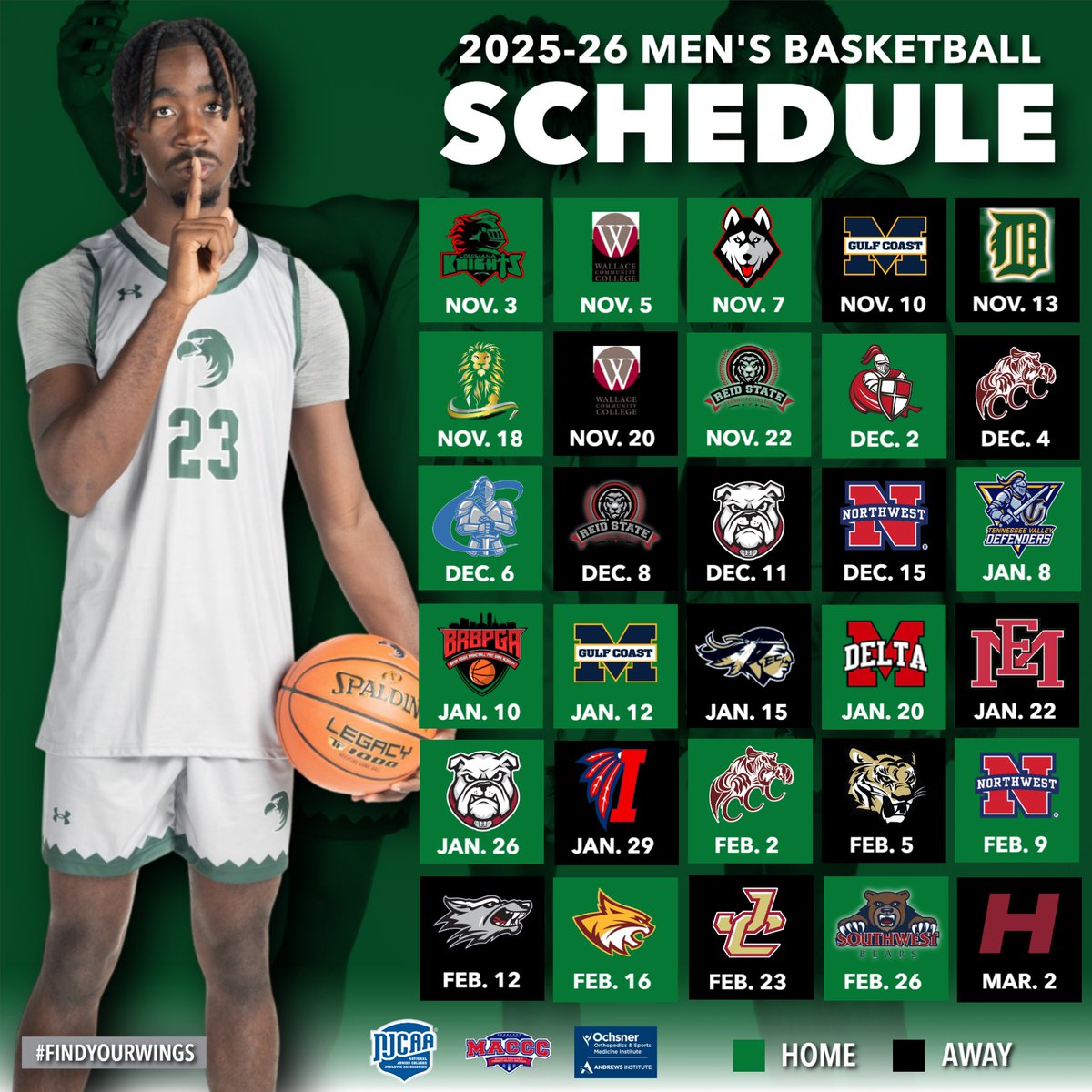 SCHEDULE REVEAL. Take a look at the 2025-26 <a href="/MCCEaglesBBALL/">MCCEaglesBBALL</a> schedule. Mark your calendars and come out to see your Eagles in the Graham. #FindYourWings