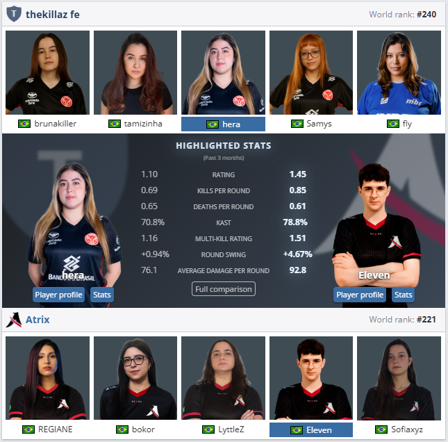 Salve galera! Hoje vai ter muito CS feminino no meu canal:

//<a href="/ESLImpact/">ESL Impact</a> 
⏰18h <a href="/AtrixEsportsGG/">Atrix Esports</a>  vs #Thekillaz

//Qualify Rainhas do Clutch <a href="/ferjeeoficial/">Federação de Esports (FERJEE)</a> 
⏰21h <a href="/MIBR/">MADE IN BRAZIL.</a> fe vs #SolteioDefuse
⏰22h <a href="/FURIA/">FURIA</a> fe vs #BondedasCalcinhas

📺Acompanhe nos canais
🟣twitch.tv/tris_mara
