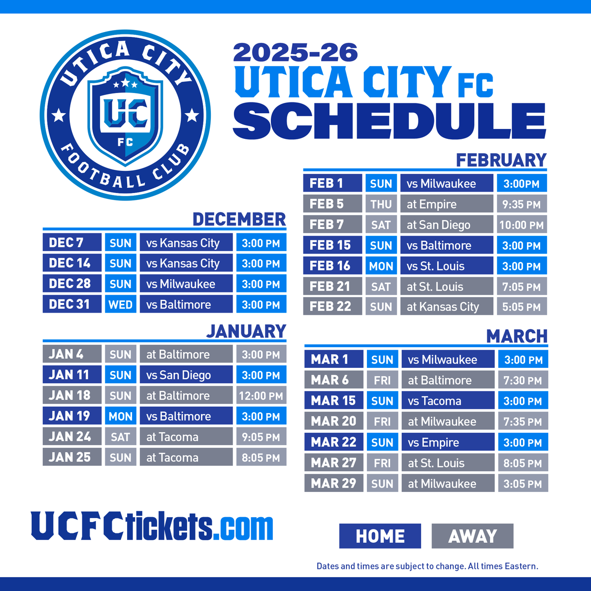 Circle the dates. City’s coming for glory. 🏆

The 2025-26 schedule is here. See you soon #jointhecity