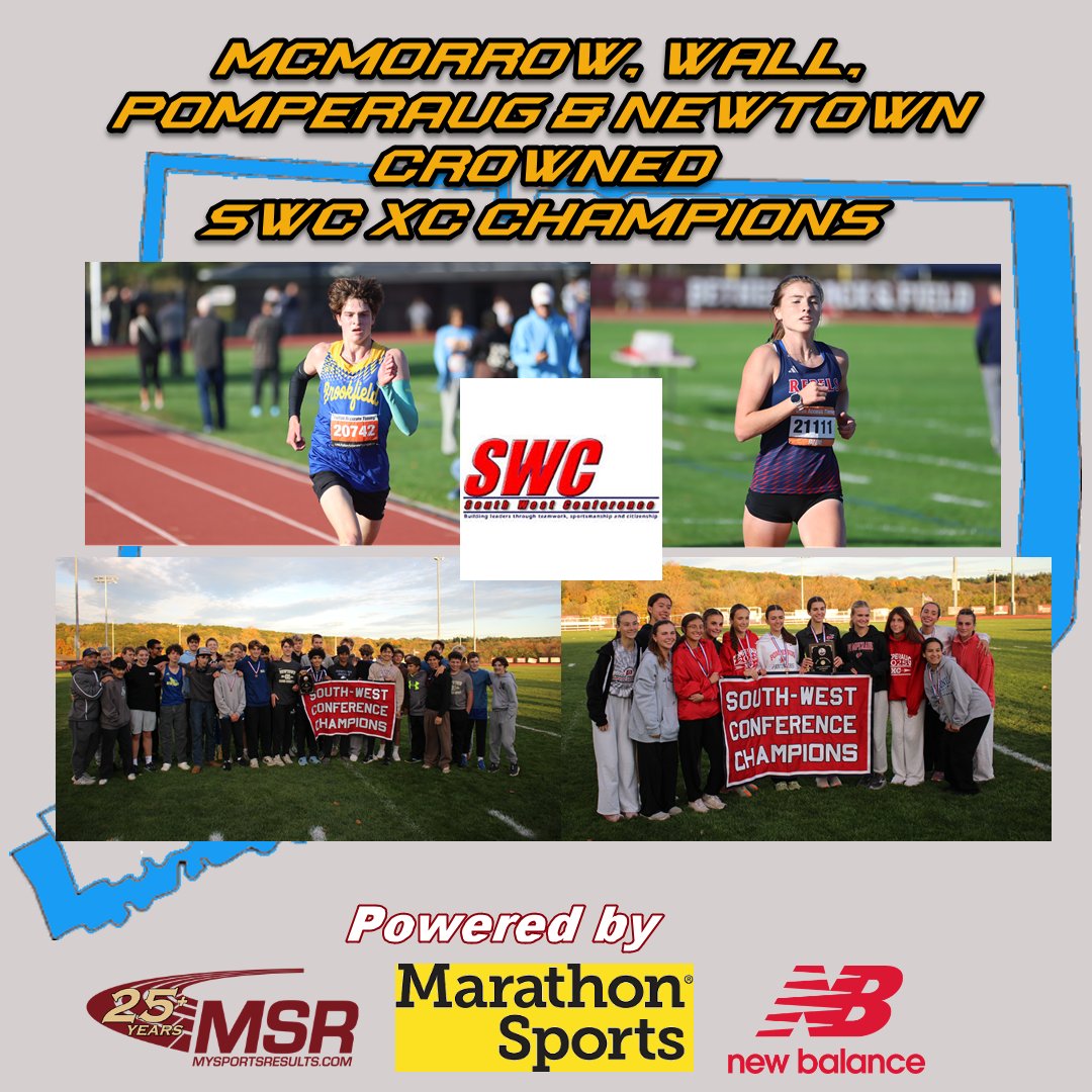 MySportsResults (@mysportsresults) on Twitter photo MSR is back online with another championship recap and pics as McMorrow, Wall, Pomperaug & Newtown are Crowned SWC XC Champions! bit.ly/46Wydtc
<a href="/Marathon_Sports/">Marathon Sports</a>  <a href="/NBRunning/">New Balance Running</a> <a href="/TheRunningAcad/">The Running Academy</a> <a href="/runnerspace/">RunnerSpace</a> <a href="/DyeStat/">DyeStat</a> <a href="/AthleticdotNet/">AthleticNET</a> <a href="/ciacsports/">CIAC Sports</a> <a href="/CTHSCA/">CHSCA</a> <a href="/GoECCAthletics/">ECC Athletics</a> <a href="/fciac/">FCIAC</a> MSR is back online with another championship recap and pics as McMorrow, Wall, Pomperaug & Newtown are Crowned SWC XC Champions! bit.ly/46Wydtc
<a href="/Marathon_Sports/">Marathon Sports</a>  <a href="/NBRunning/">New Balance Running</a> <a href="/TheRunningAcad/">The Running Academy</a> <a href="/runnerspace/">RunnerSpace</a> <a href="/DyeStat/">DyeStat</a> <a href="/AthleticdotNet/">AthleticNET</a> <a href="/ciacsports/">CIAC Sports</a> <a href="/CTHSCA/">CHSCA</a> <a href="/GoECCAthletics/">ECC Athletics</a> <a href="/fciac/">FCIAC</a>