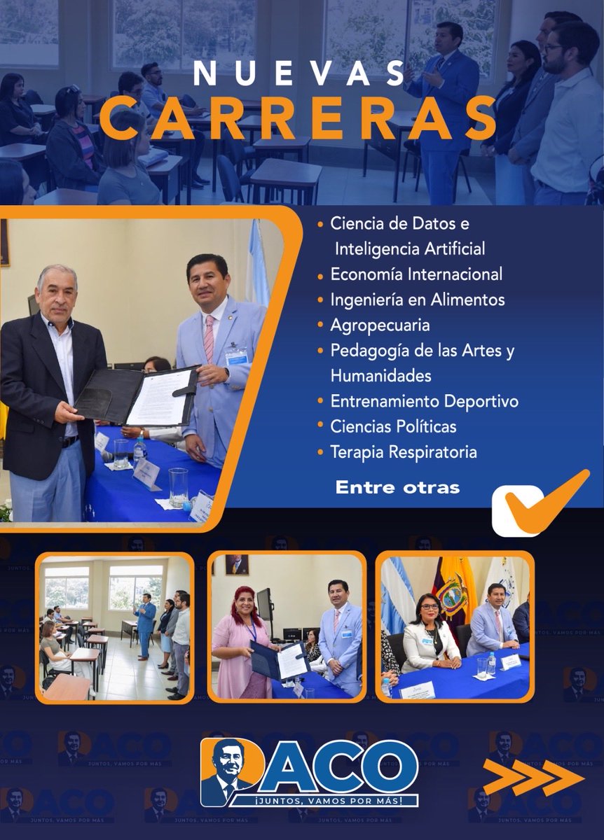 PacoRector's tweet photo. La Universidad de Guayaquil 𝒂𝒖𝒎𝒆𝒏𝒕𝒐́ 𝒔𝒖 𝒐𝒇𝒆𝒓𝒕𝒂 𝒂𝒄𝒂𝒅𝒆́𝒎𝒊𝒄𝒂 respondiendo a demandas del mercado laboral y preparando a los jóvenes para los retos del futuro. Cada avance refleja el trabajo de una 𝒈𝒆𝒔𝒕𝒊𝒐́𝒏 𝒒𝒖𝒆 𝒑𝒊𝒆𝒏𝒔𝒂 𝒆𝒏 𝒆𝒍 𝒇𝒖𝒕𝒖𝒓𝒐. https://t.co/sWcHEkKQav