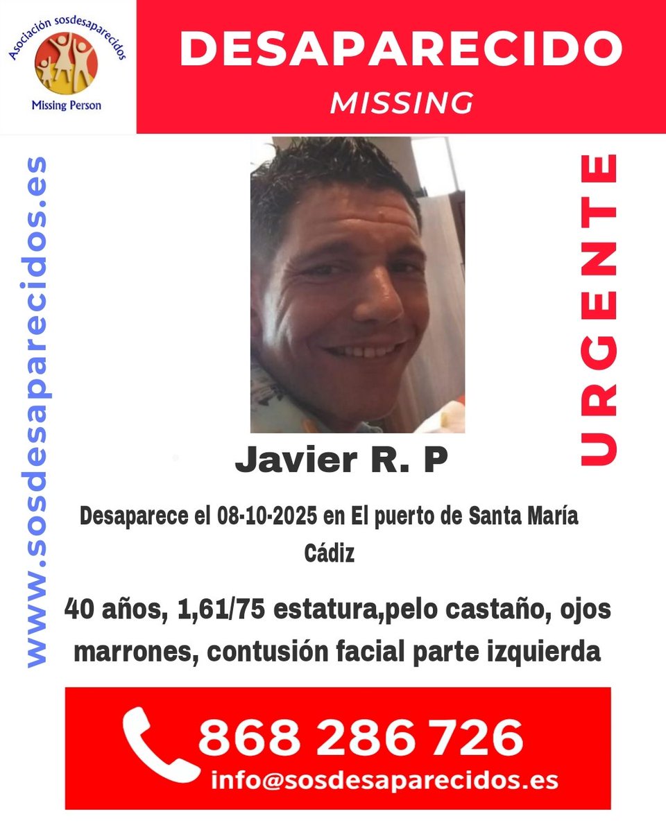 ALERTA DESAPARECIDOS (@sosdesaparecido) on Twitter photo 🆘 DESAPARECIDO
🟠 Alta vulnerabilidad. 
#sosdesaparecidos #Desaparecido #Missing #España #PuertodeSantaMaría
#Cádiz 🆘 DESAPARECIDO
🟠 Alta vulnerabilidad. 
#sosdesaparecidos #Desaparecido #Missing #España #PuertodeSantaMaría
#Cádiz