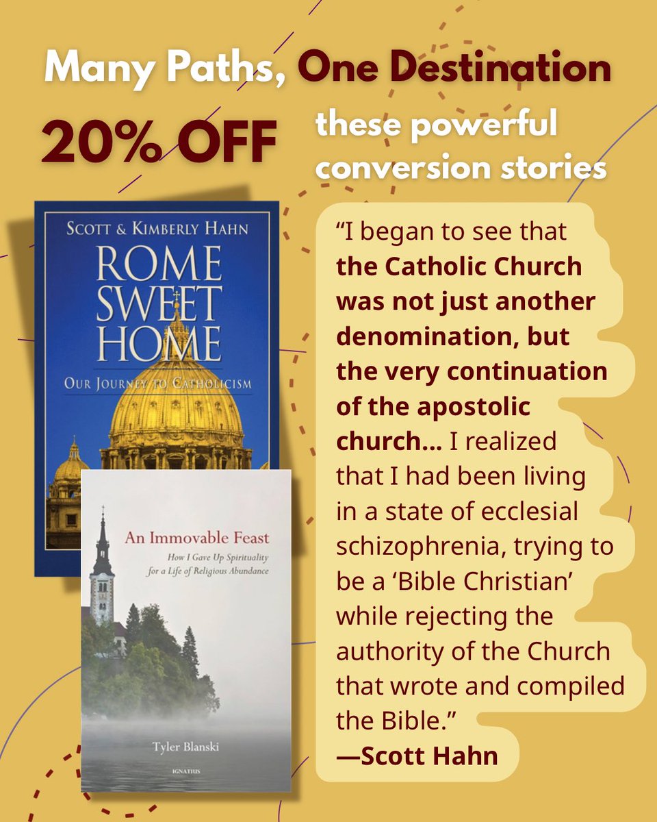 Ignatius Press (@ignatiuspress) on Twitter photo Be inspired in your faith journey by these conversion stories. Poignant epiphanies, religious prejudices, influential moments and people, funny stories . . . You will encounter them all in these memoirs.
Use code CONVERSION20 for 20% off ⬇️ 
ignatius.com/books/biograph… Be inspired in your faith journey by these conversion stories. Poignant epiphanies, religious prejudices, influential moments and people, funny stories . . . You will encounter them all in these memoirs.
Use code CONVERSION20 for 20% off ⬇️ 
ignatius.com/books/biograph…