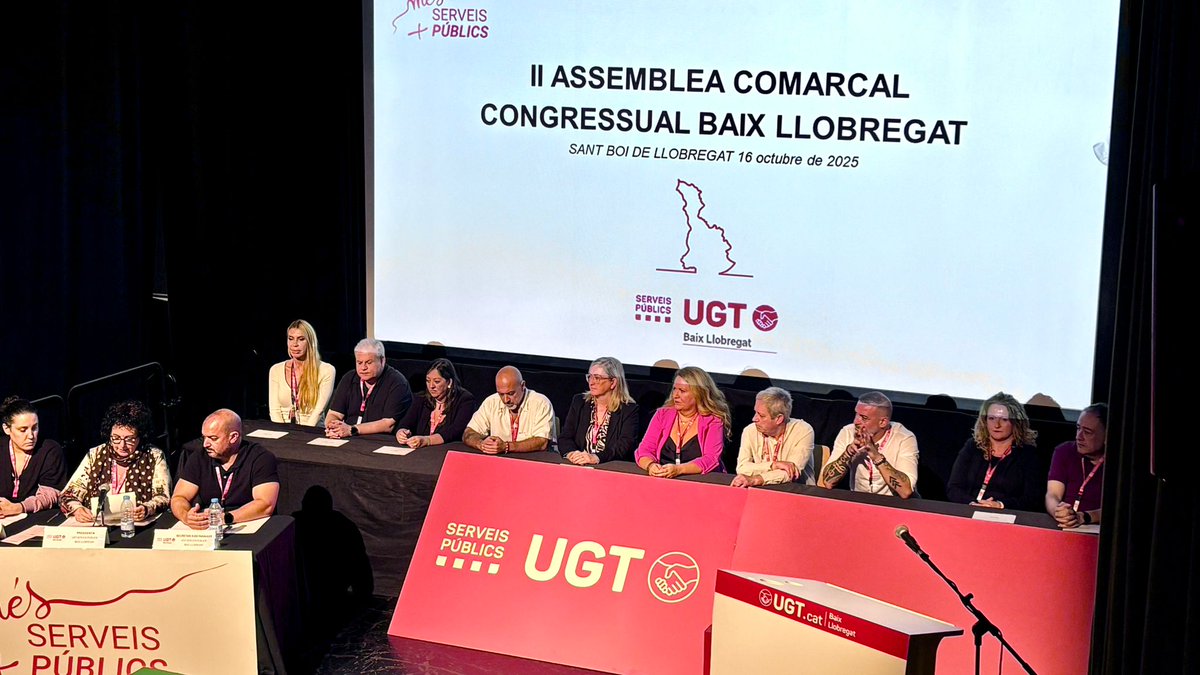 Fespbaix's tweet photo. Judith Extremera escollida com a Secretària Comarcal de la UGT Serveis Públics Baix Llobregat i la Comissió Permanent amb un recolçament del 97,40 %. Reforcem els serveis públics!! #congressos #essencials #ugt @ugt_sp_cat @ugtcatalunya https://t.co/9VCWxA0LCi