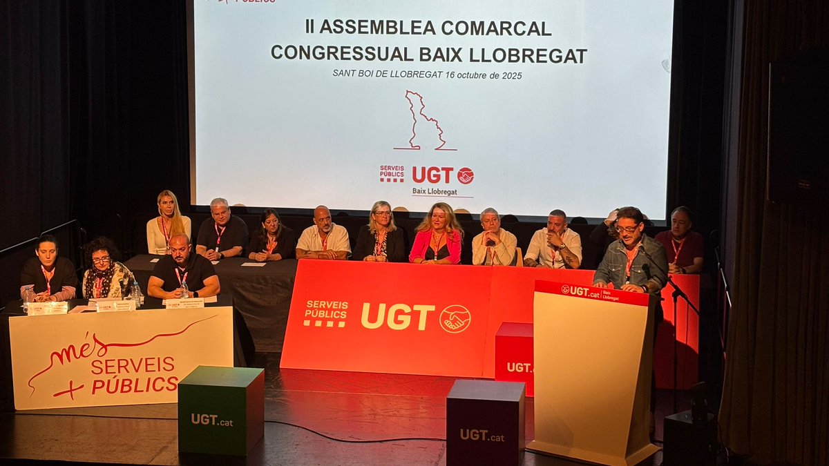 Fespbaix's tweet photo. Judith Extremera escollida com a Secretària Comarcal de la UGT Serveis Públics Baix Llobregat i la Comissió Permanent amb un recolçament del 97,40 %. Reforcem els serveis públics!! #congressos #essencials #ugt @ugt_sp_cat @ugtcatalunya https://t.co/9VCWxA0LCi