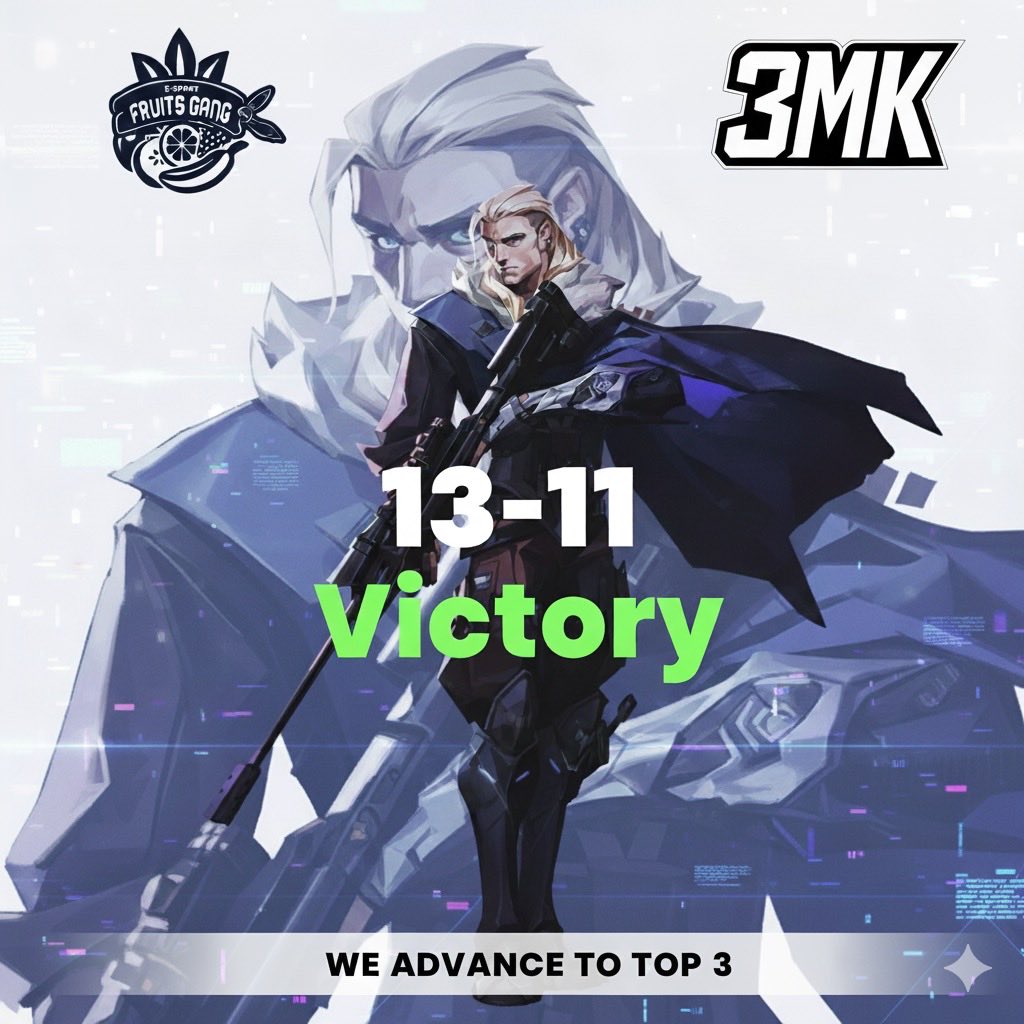 Our boys won against 3MK!
we’re advancing to top 3 with power of friendship 💪 « let’s go back to prime »

▶️ next game: Lower Finals
🆚 : loser between DPL/NEMLI
📅 : 25/10/2025

#StayFreshFG