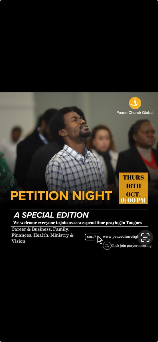 PeaceCGlobal's tweet photo. What are you doing tonight? Make it a date with us at the Peace Church Global’s special edition Petition Night. Join us via zoom at https://t.co/MbiPfabxsi https://t.co/IM4fiPXKfu