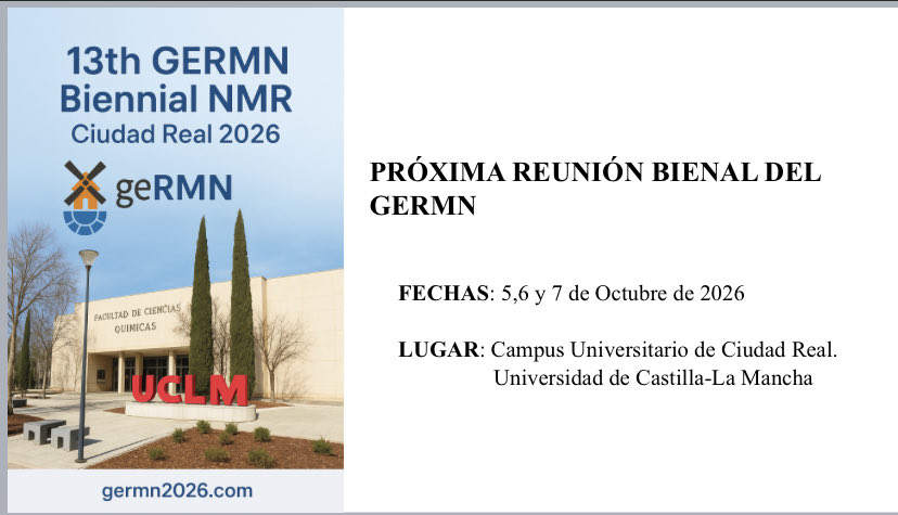 Today at <a href="/germn_rseq/">GERMN RSEQ</a> NMR meeting, we announced the next Biennial, it will be in Ciudad Real <a href="/FCTQ_uclm/">Facultad CyT Químicas</a> <a href="/uclm_es/">Universidad de Castilla-La Mancha</a> , the 5-7 October 2026! Save the date!