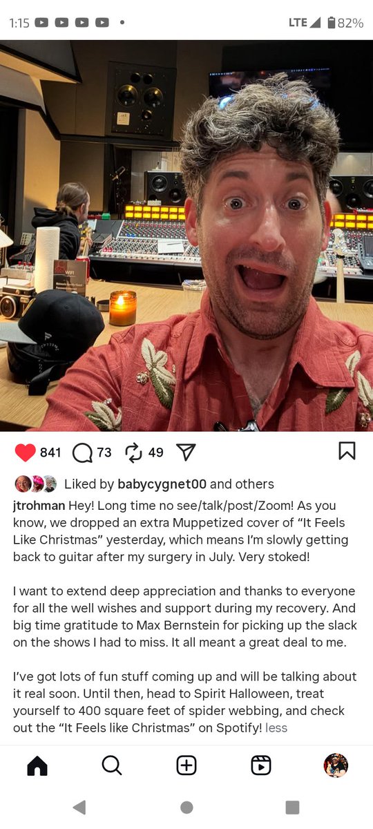 JOE CONFIRMING IT FEELS LIKE CHRISTMAS WAS POST SURGERY