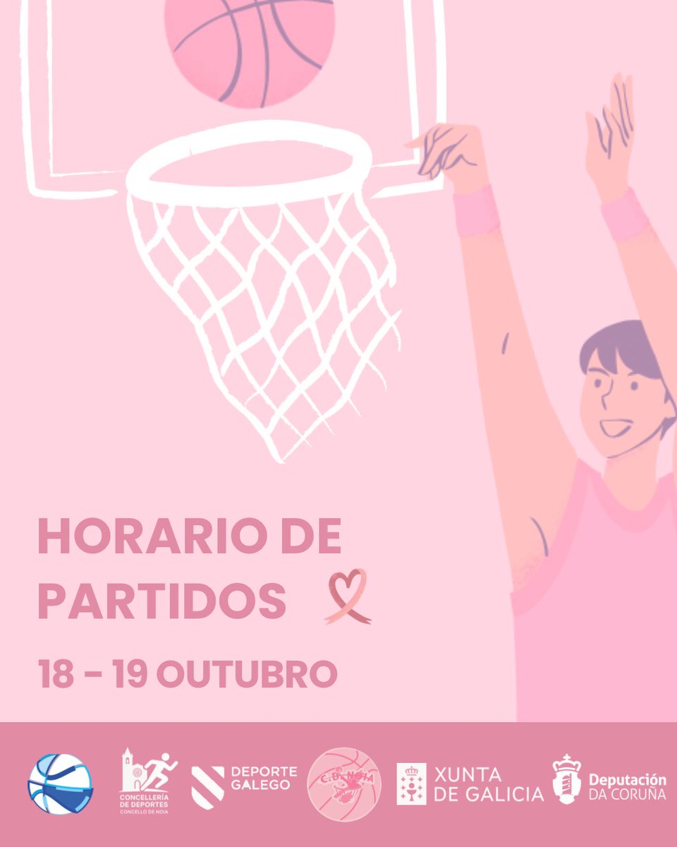 CBNoia's tweet photo. 📅PARTIDOS DA XORNADA
Os nosos equipos afrontan unha nova xornada de liga, e queremos facelo tamén lembrando o Día Mundial do Cancro de Mama 🎀
Xogamos, apoiamos e loitamos xuntos por todas as mulleres que libran esta batalla cada día
Na vida e no deporte a forza está no equipo https://t.co/DEI7LsGYY8