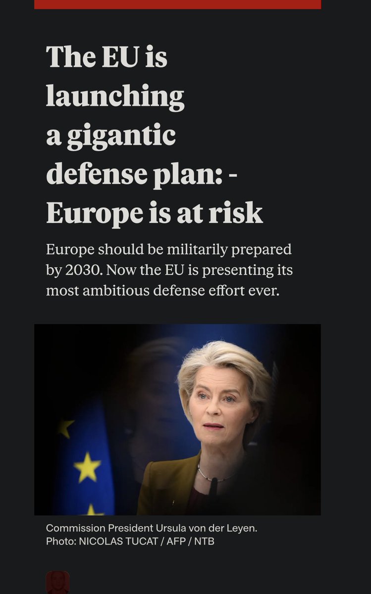 Pirat_Nation's tweet image. EU launches massive defense plan: "Europe is in danger"
The EU unveiled its ambitious "Preserving Peace - Defence Readiness Roadmap 2030" to achieve military self-reliance by 2030, addressing threats from Russia and global instability.