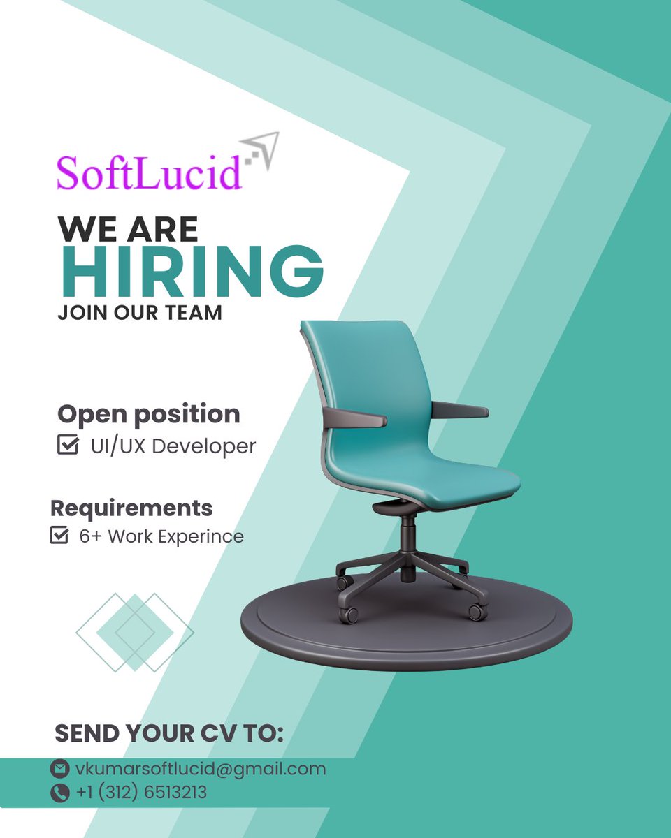Softlucid_'s tweet image. SoftLucid is hiring a Freelance UI/UX Developer! Work remotely on creative, user-focused web projects. Show your coding & design skills together.
📞 +1 (312) 651 3213 | 📧 vkumarsoftlucid@gmail.com
#UIUXDesigner #JavaJobs #FreelanceHiring