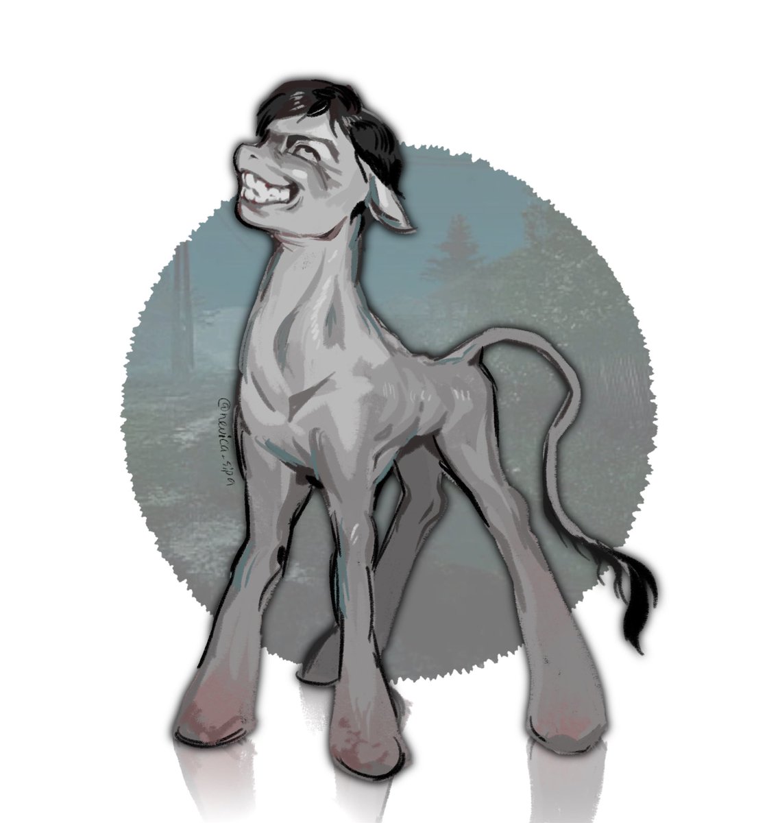 NevicaSipa's tweet image. Pale guy x reporter ponies 
#noimnotahuman #ninah #ninahfanart #noimnotahumanfanart #mlp #mlpfanart #pony