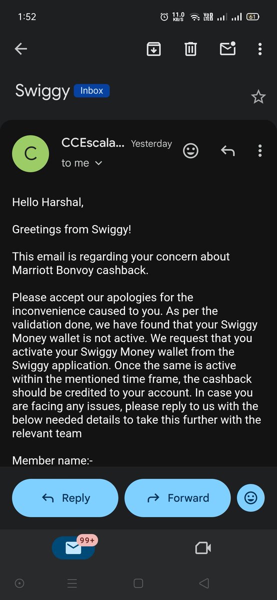 HPR_TECH's tweet photo. What kind of Wague response is this @SwiggyCares 
What's the process of activating swiggy money wallet?
What is the mentioned time frame?
 Also Is this not the relevant team then who are they?
Its been more than a month now! No resolution! @Swiggy https://t.co/3PEei82hwp