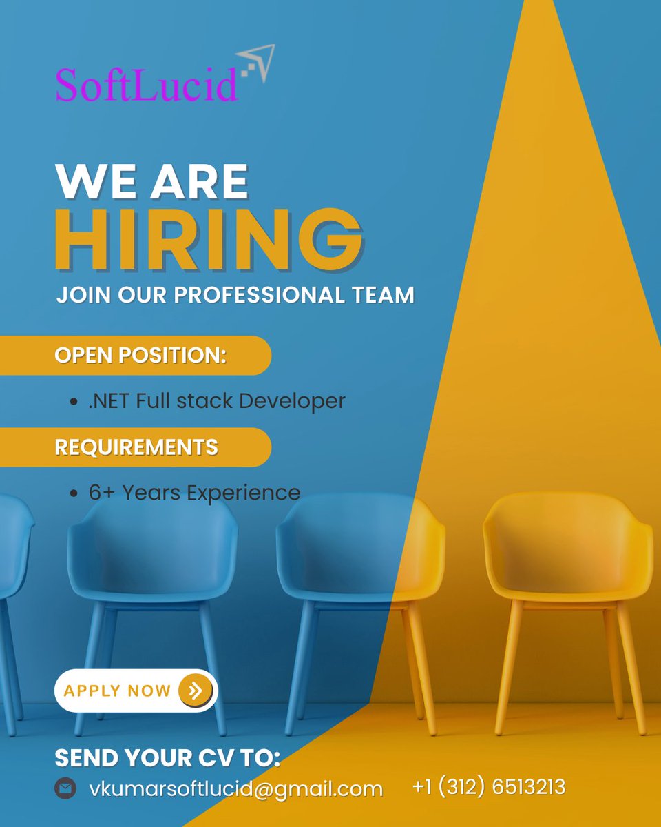 Softlucid_'s tweet image. SoftLucid is hiring a Freelance .NET Full Stack Developer! Work remotely on global web projects using C#, ASP.NET & React.  
📞 +1 (312) 651 3213 | 📧 vkumarsoftlucid@gmail.com  
#DotNetJobs #FreelanceDeveloper #HiringNow