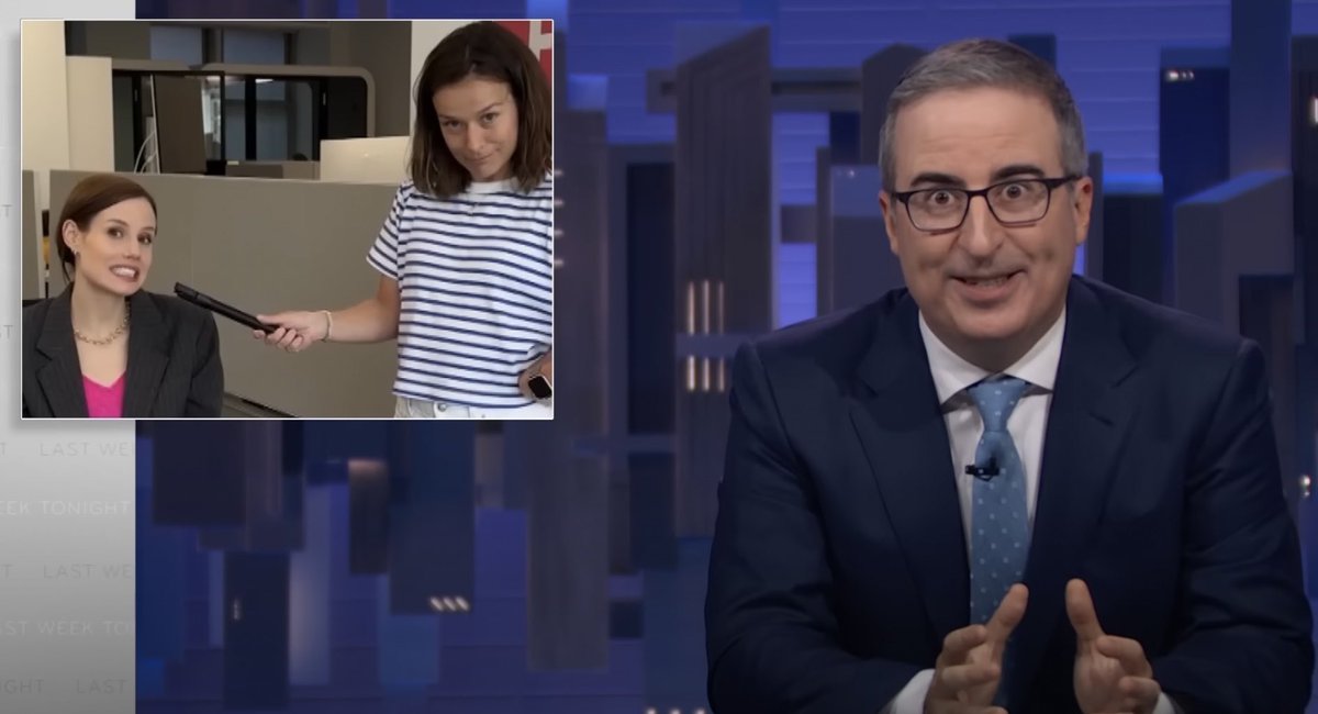 John Oliver looks like Bari Weiss’ non-binary mother.