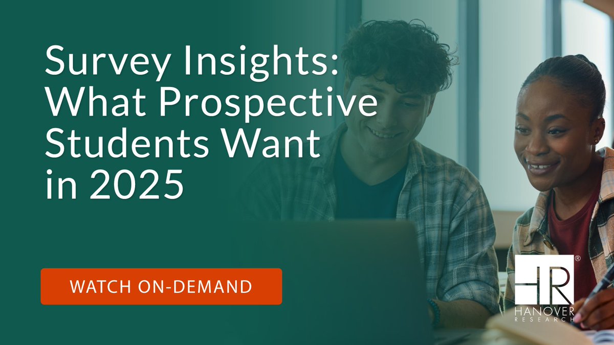 Catch up on Hanover’s webinar! Learn what drives 2025 student choices &amp; strengthen recruitment. #HigherEd #EnrollmentStrategy hubs.ly/Q03N8vKT0