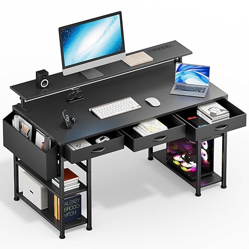 I just received a contribution towards DOMICON Black Gaming Desk with LED Lights and Power Outlets, 55 Inch Computer Desk with 3 Drawers and Adjustable Monitor Stand, Home Office Desks with from astercotton via Throne. Thank you! throne.com/pastelvt #Wishlist #Throne