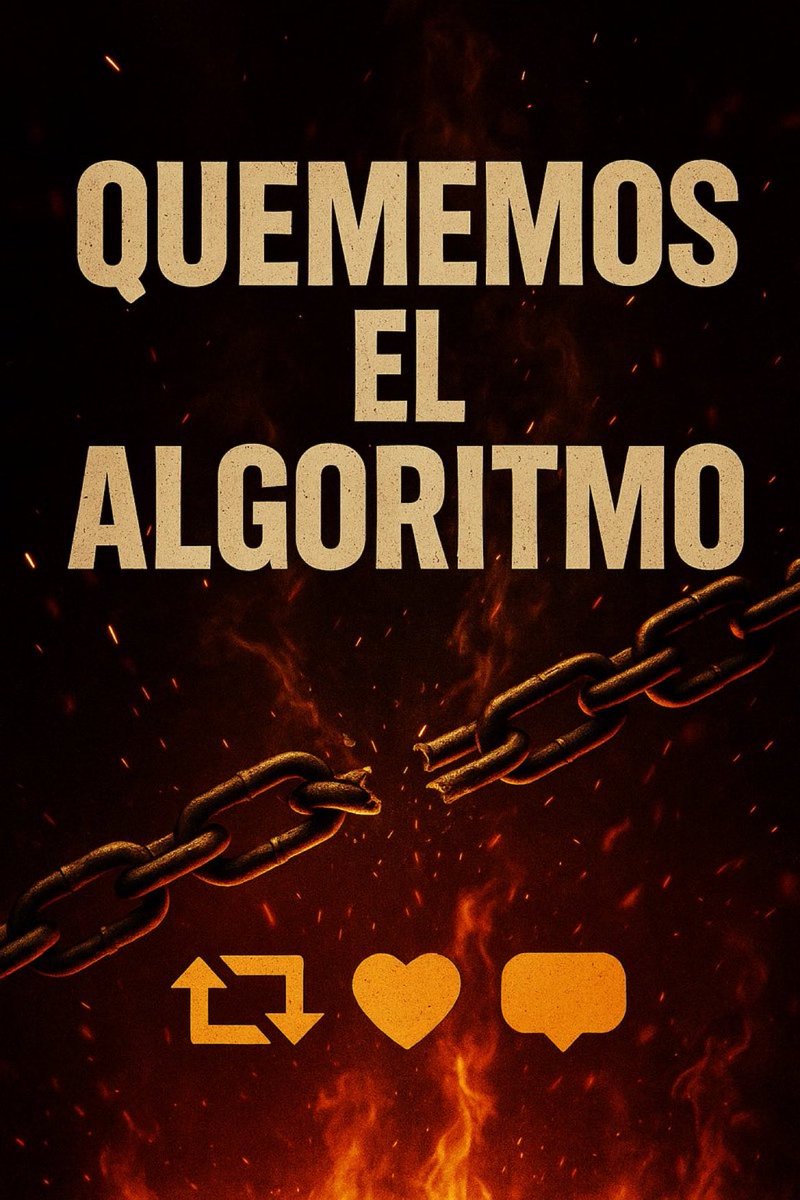 🔥 QUEMEMOS EL ALGORITMO 🔥
No nos van a detener.
Somos comunidad, somos fuerza y cada interacción es una chispa que enciende el fuego.

❤️ Dale like si estás con la rebelión
💬 Deja tu comentario como acto de resistencia
🔁 Repostealo para que el mensaje siga ardiendo
👥 Sigue a