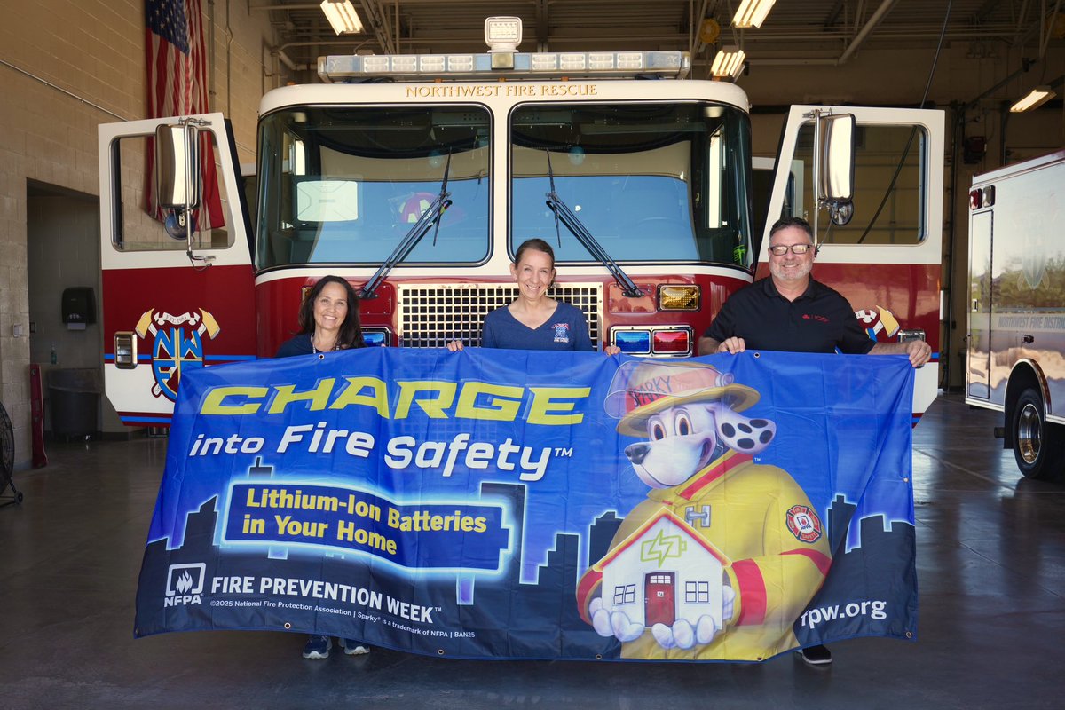 State Farm Agent Jim Miller stopped by to provide Fire Prevention Week campaign materials to help us teach fire safety education in our community. Thank you, Jim! We are grateful for your support. 

This year, Fire Prevention Month is centered around lithium-ion battery safety.