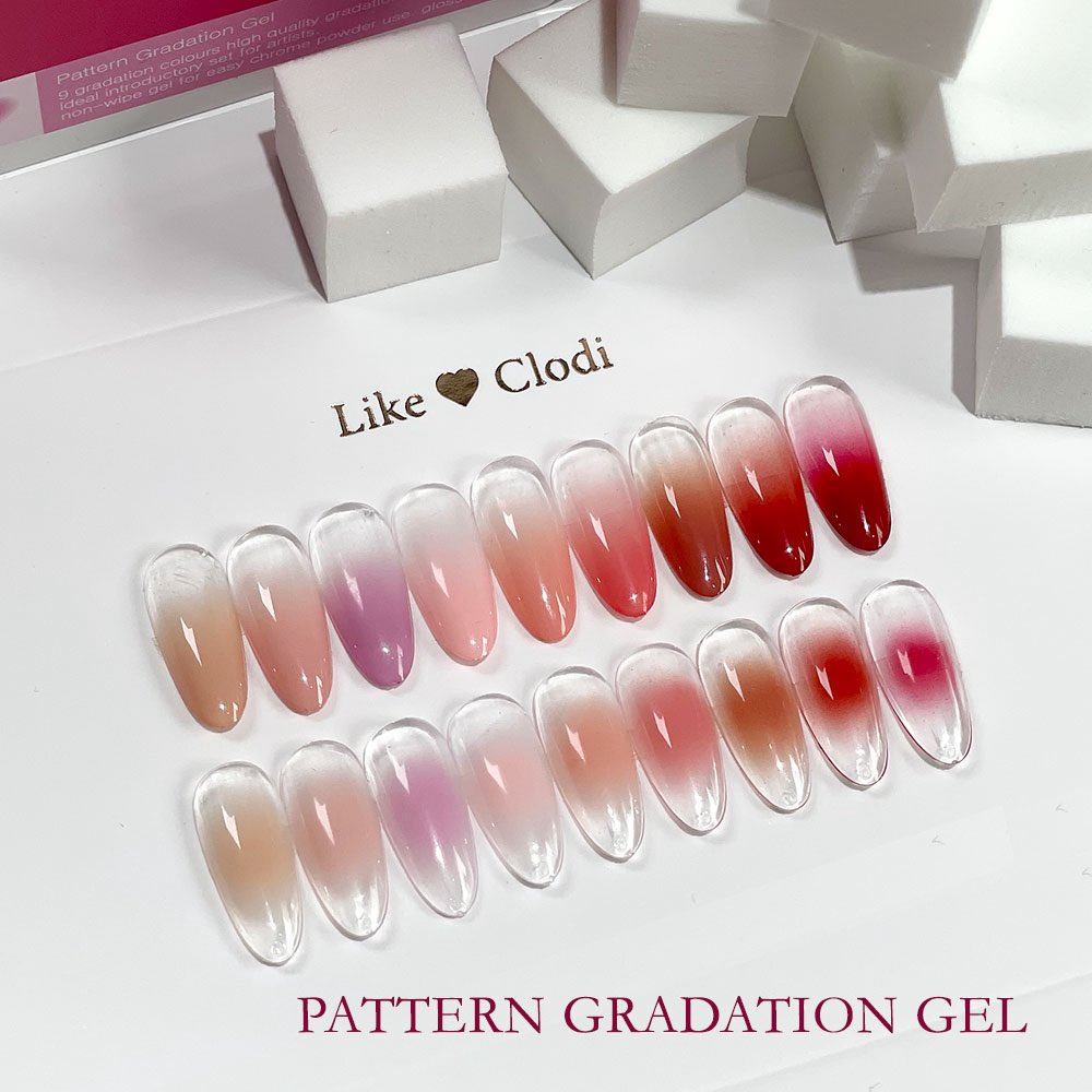 ZillaBeau's tweet photo. *NEW* Clodi Pattern Gradation Gel 💓

9 perfectly curated shades for gradation &amp; cheek art- from soft beige and rosy pink to deep red! 

✨Non-wipe formula &amp; Long-lasting color✨ https://t.co/MJZ9gs2x5H