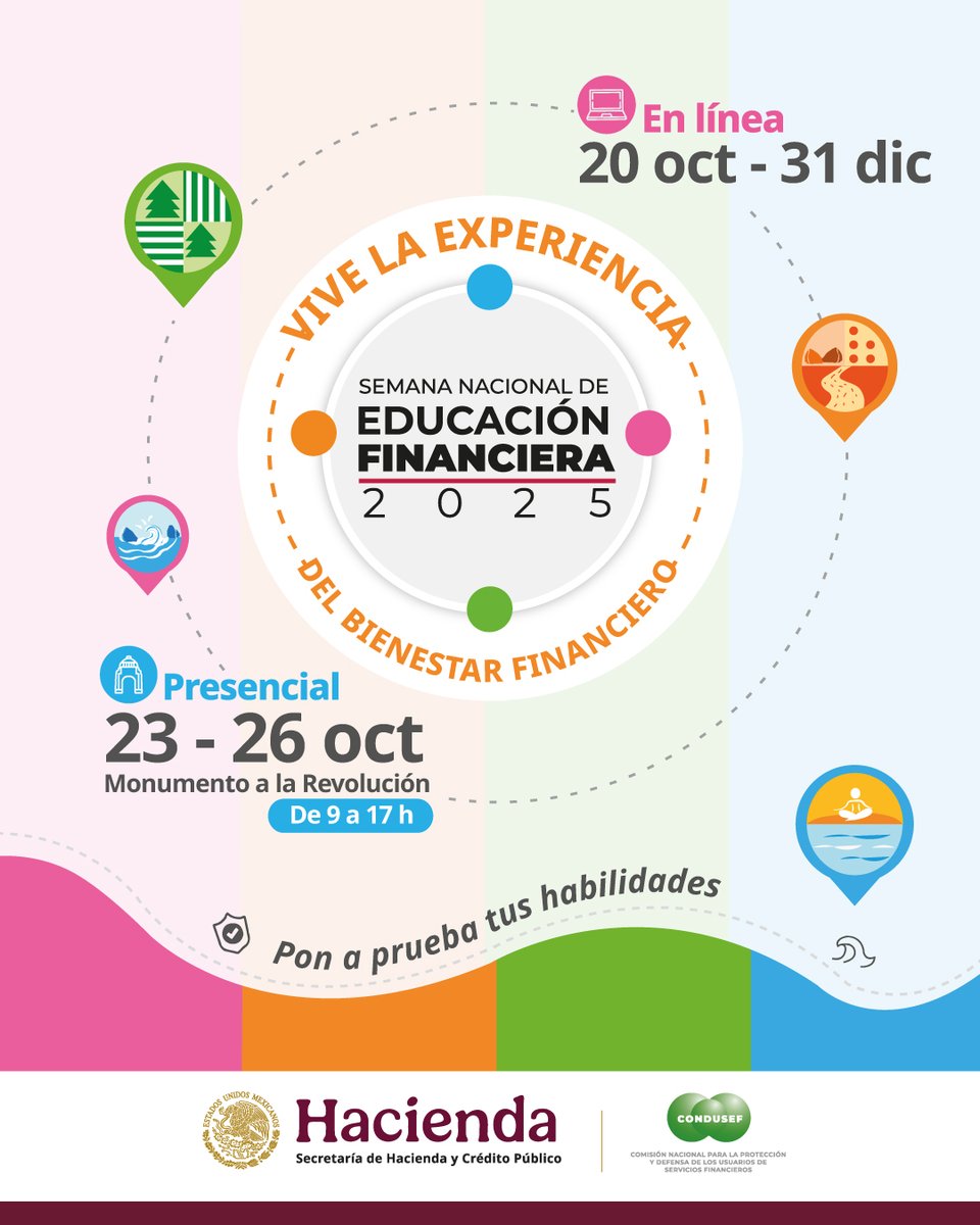IPAB_mx's tweet image. ¡Pon a prueba tus habilidades financieras 😎💰 del 23 al 26 de octubre en la SNEF 2025 y conviértete en un ahorrador experto! 🏦

#SNEF2025 #EducaciónFinanciera #IPAB