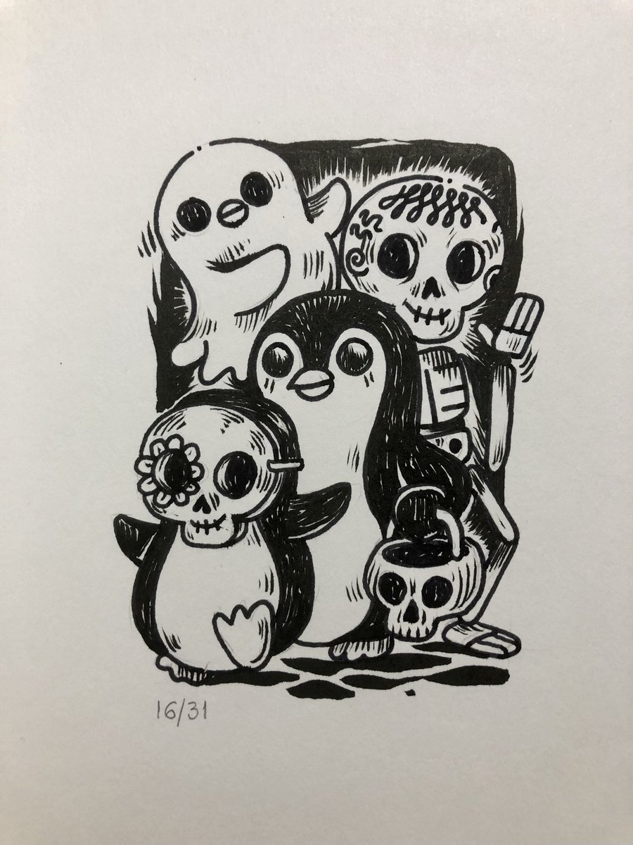 cheketeran's tweet image. 16. Pingüino #octubreskine2025 

#pinguino #ink #tinta #octubreskine #octubre2025 #sketchbook
