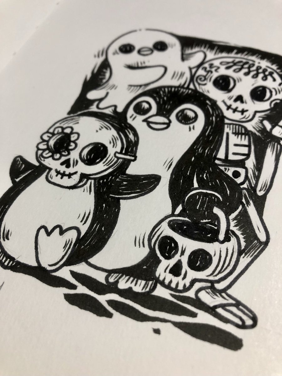 cheketeran's tweet image. 16. Pingüino #octubreskine2025 

#pinguino #ink #tinta #octubreskine #octubre2025 #sketchbook