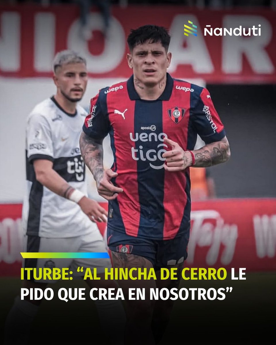 #Deportes ➡️🧐El futbolista de Cerro Porteño, Juan Manuel Iturbe, pidió a los hinchas del Ciclón que crean en los jugadores.

🤨“Si en los primeros minutos no nos salen las cosas, yo creo que en los minutos finales algo va salir”, sostuvo.

🗣️“El apoyo que nos transmiten los