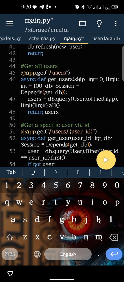 nuel36c's tweet image. DAY 18 OF 20 DAYS CODING
User Management API almost complete ✅
Next up, adding user login and authentication using JWT
Lessons learned
Pagination ✅
Filtering ✅
Learnt some new HTTPError messages too 😁✅
#python #API