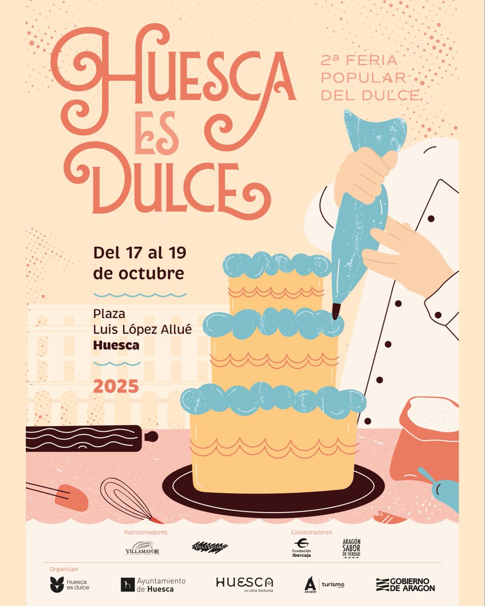 DOSomontano's tweet photo. Estamos ¡encantaDOs de participar, este fin de semana, en la segunda edición de la feria “Huesca es Dulce” organizada por el @aytohuesca !

Allí, nuestros vinos acompañarán los deliciosos dulces y “lamines” preparados para tan especial ocasión por los mejores pasteleros de nuestra provincia 😍😍😍

¡Os esperamos en la plaza López Allué de Huesca el viernes de 5 a 8 y media de la tarde, el sábado de 10 de la mañana a 2 del mediodía y de 5 a 8 y media de la tarde y el domingo, de 10 a 2 del mediodía! 🍷🍷🍷