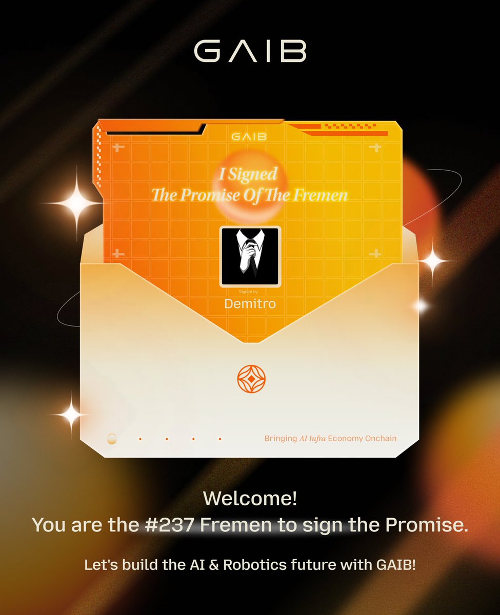 I signed The Promise of the Fremen! <a href="/gaib_ai/">GAIB 🟠 | RWAiFi</a>
