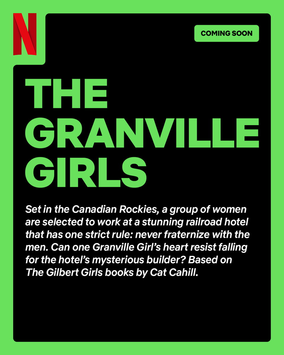 Netflix_CA's tweet photo. All aboard! THE GRANVILLE GIRLS, a brand new romance series set in the Canadian rockies, is coming to Netflix 🛤️ https://t.co/iuwVcJRXBc