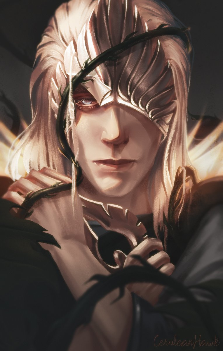 20-21 Mask
#Owlcatober #PathfinderKM #tristian
<a href="/OwlcatGames/">Owlcat Games</a>
----
You awoke to the silence, a deathly, cold peace,
Your helmet in ruins, from all men released.
Just the ache in your body, the woods dark and deep,
And the symbol of heaven, a secret it keeps.