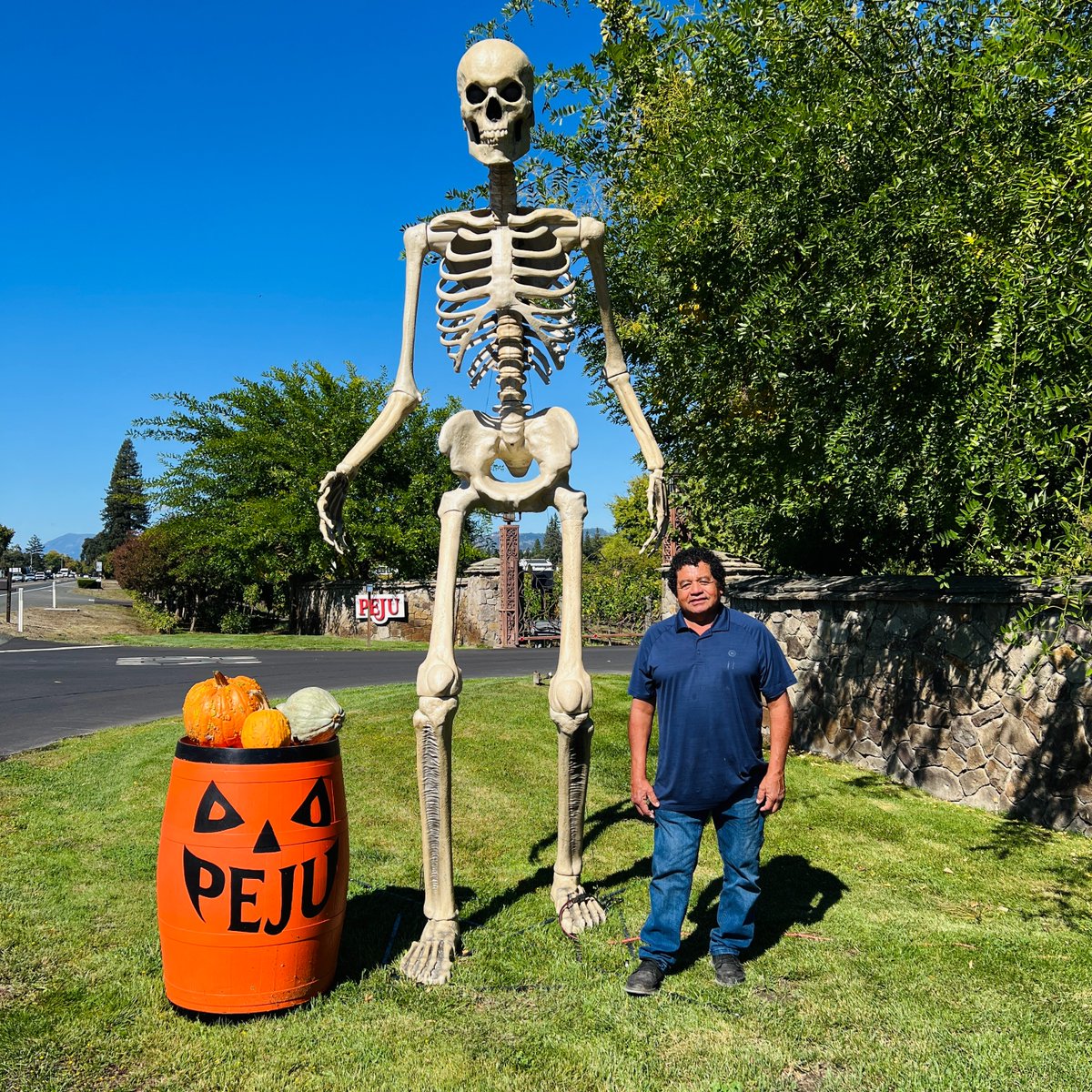 When you’ve worked at PEJU 42 years and thought you’d seen it all… then the 12-foot skeleton shows up. Manuel handled this tall task like the MVP he is. 👀💀

#PEJUwinery #napavalley #visitnapavalley #rutherford #winetasting #winelover #winecountry #napavalleywine #napawine