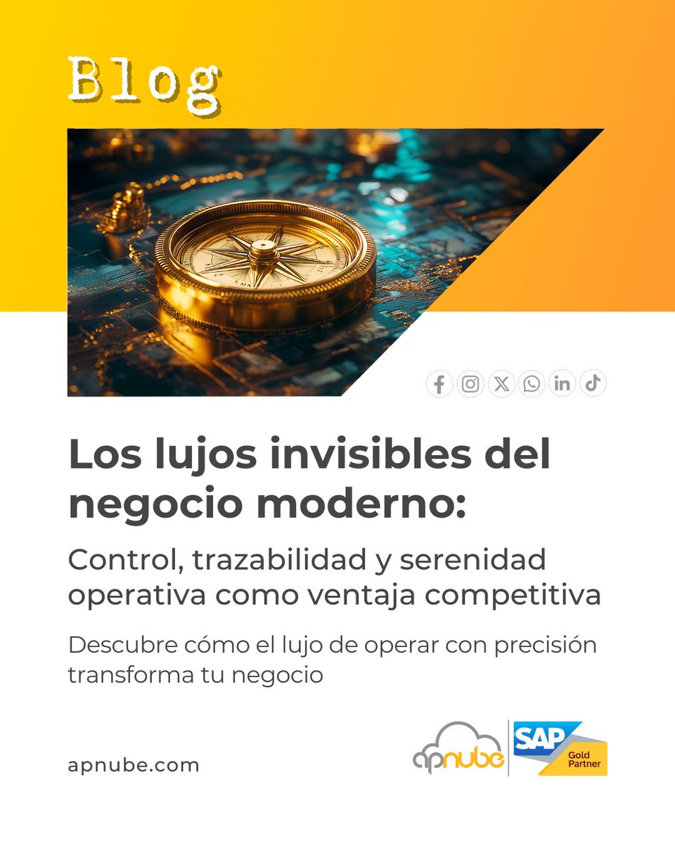 apnube's tweet photo. Lujo es la tranquilidad de saber que cada decisión se basa en datos precisos y procesos alineados.
En nuestro blog, conoce cómo S/4HANA y ApNube convierten la complejidad operativa en claridad y eficiencia.
Descúbrelo aquí →https://t.co/oinrHNw2cs https://t.co/F9LHniG1Qx