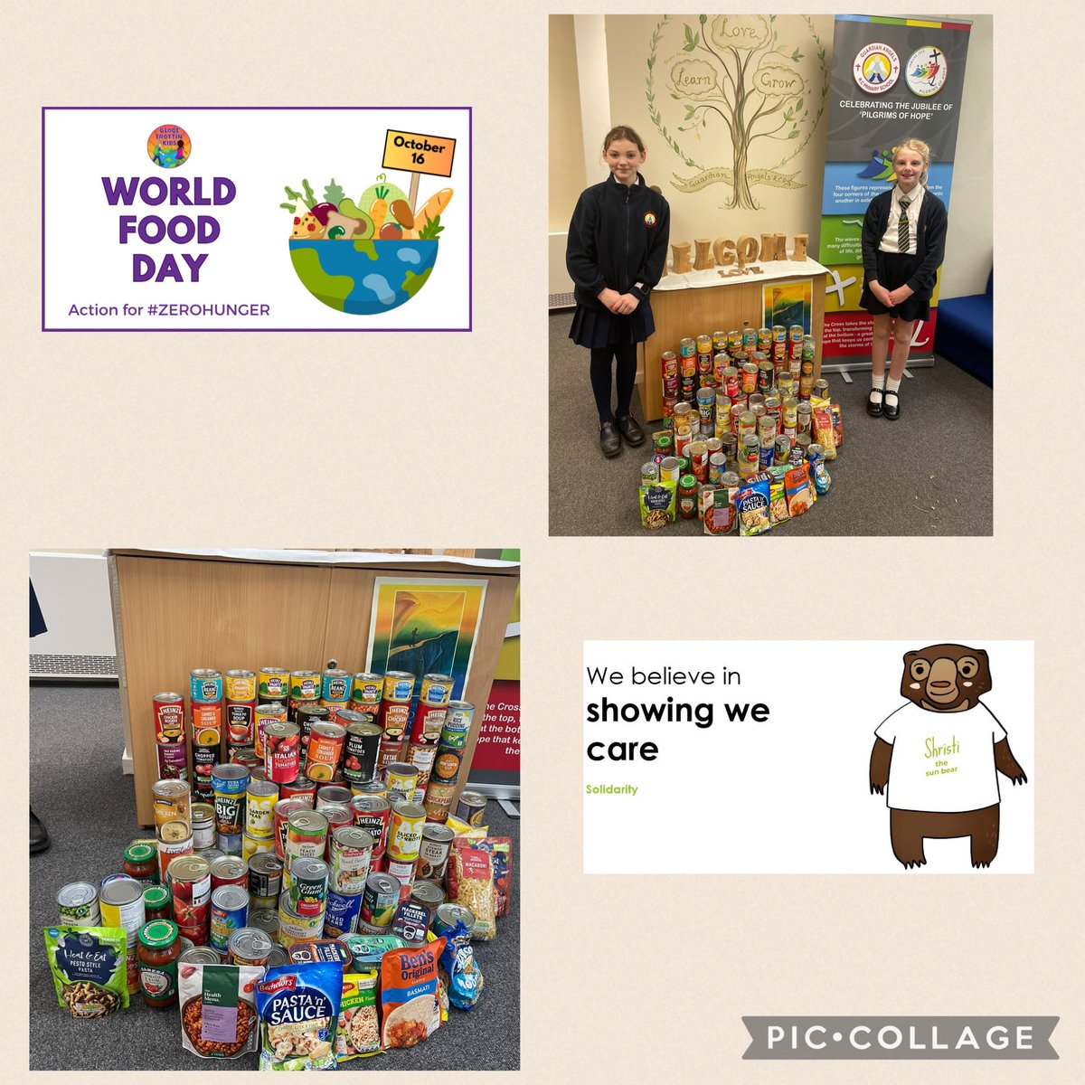 On #WorldFoodDay we showed solidarity by appealing to our families to donate tinned food items which will be taking to <a href="/CaritasSalford/">Caritas Salford</a>’s Red Door in Bury. Thank you to our Pupil Voice for leading and for the very generous donations. #zerohunger #catholicsocialteaching