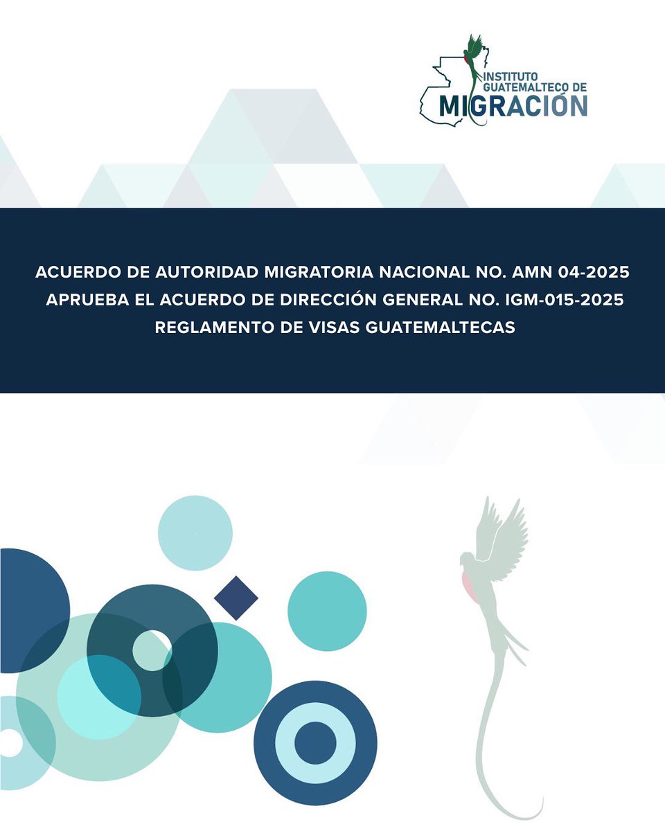 MigracionGuate's tweet image. #Extranjería | Visas Guatemaltecas

Infórmate sobre el nuevo Reglamento de Visas (IGM-015-2025) 
Se admite la presentación de antecedentes según la denominación del país de origen.
👉 igm.gob.gt/wp-content/upl…