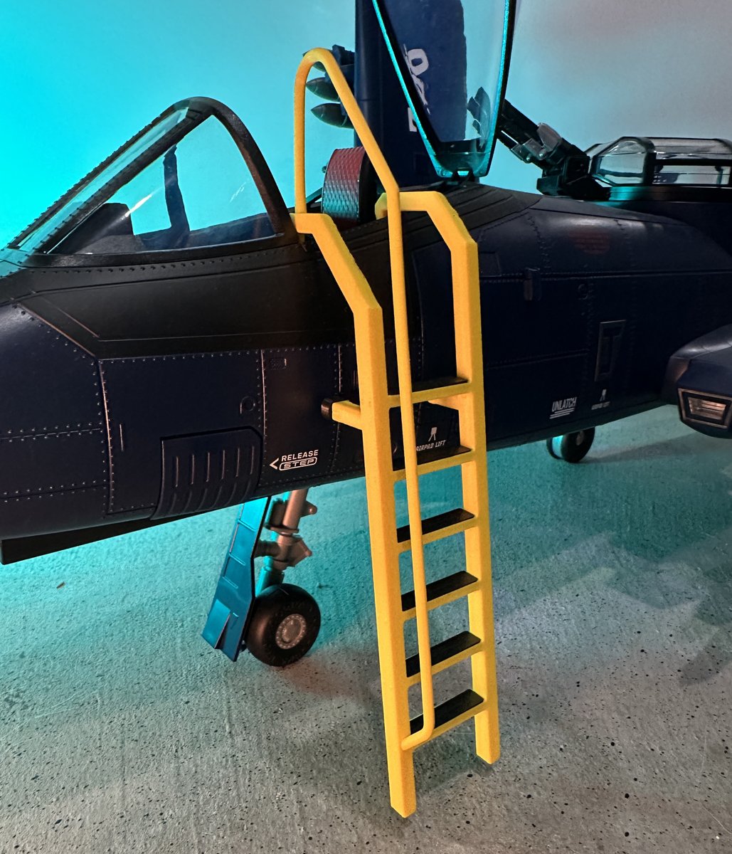 MarkTwoDesign's tweet image. I've slowly been working on some Rattler world building items. First ready item is the cockpit ladder. 

My Etsy store is gone so these will be .stl files available on my Patreon. 

#gijoe #gijoeclassified #3dprinting #3ddesign #actionfigure