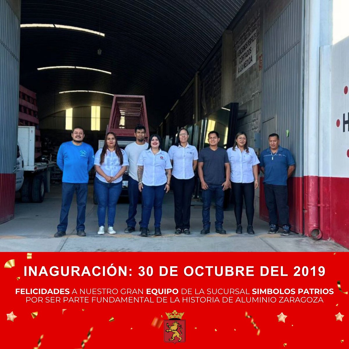 RHAluminioZA's tweet photo. ¡Octubre de fiesta en Aluminio Zaragoza!🥳
Este mes celebramos a nuestras sucursales de Oaxaca
🎂 Oaxaca (2017) 8 años de historia
🎊 Símbolos (2019) 6 años de esfuerzo y crecimiento
💪 ¡Felicidades a todos los colaboradores de estas sucursales por su entrega y pasión!💖 https://t.co/m6SeLjxxJt