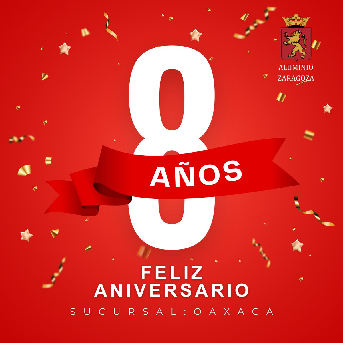 RHAluminioZA's tweet photo. ¡Octubre de fiesta en Aluminio Zaragoza!🥳
Este mes celebramos a nuestras sucursales de Oaxaca
🎂 Oaxaca (2017) 8 años de historia
🎊 Símbolos (2019) 6 años de esfuerzo y crecimiento
💪 ¡Felicidades a todos los colaboradores de estas sucursales por su entrega y pasión!💖 https://t.co/m6SeLjxxJt