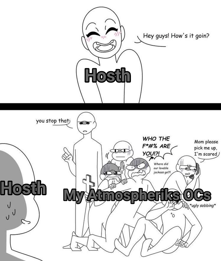 Giovannapardal1's tweet photo. #spheriks My Atmos when they saw Hosth lol #funnypost #ocs #funny #ramdompost #mascotverselegacy #legacyisdead https://t.co/SEoUCzZqpO