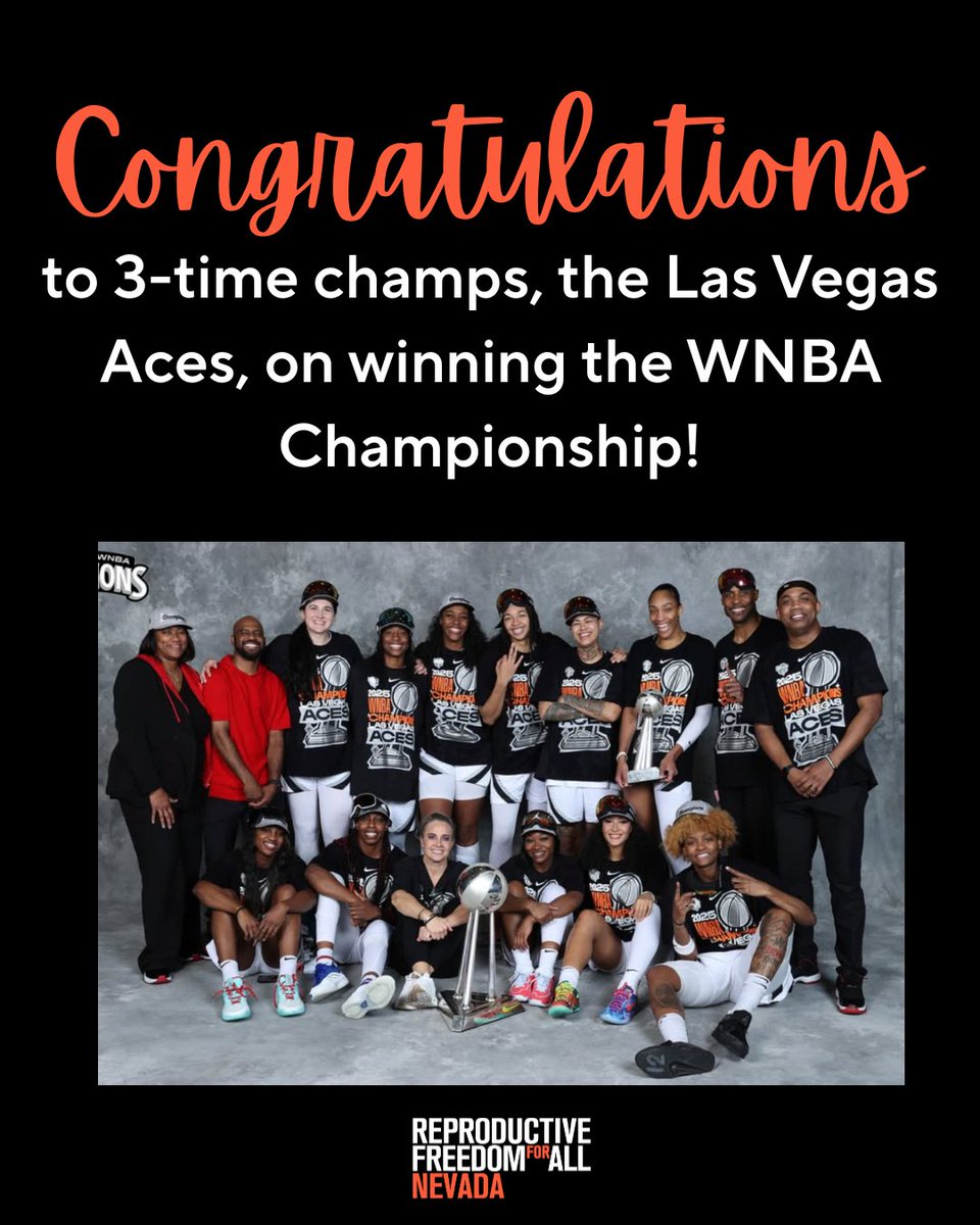 The Aces have always been champions for reproductive freedom, and now they’re 3-time WNBA champs as well! Congratulations to @lvaces on their well-deserved win!