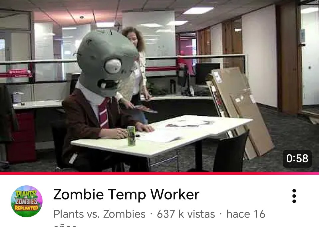 Están chistosos las escenas con el zombie, me recuerda a los videos del temp worker, me hubiera gustado verlo denuevo