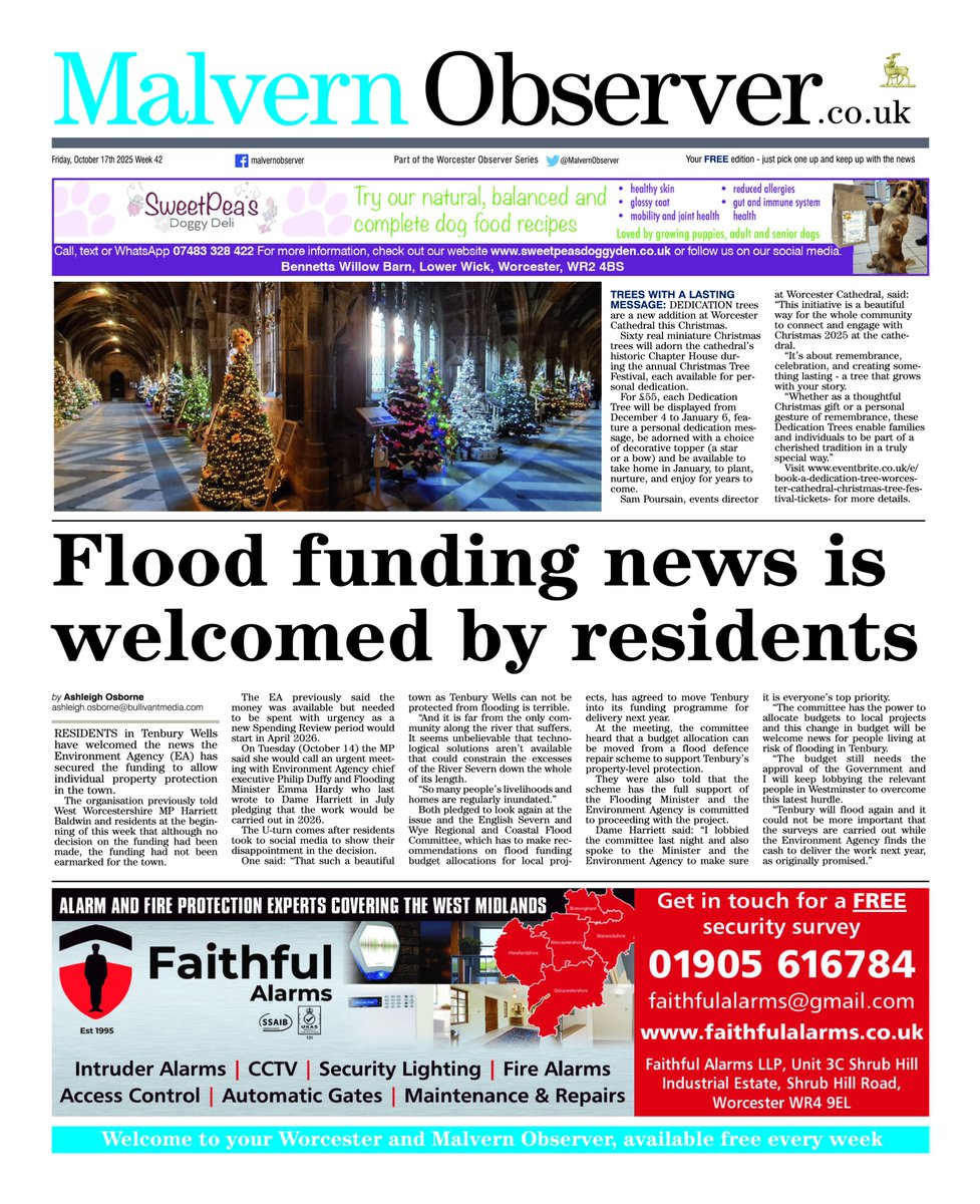 AndyGibsonTV's tweet photo. "FLOOD FUNDING NEWS IS WELCOMED BY RESIDENTS"
@AshEOsborne for @MalvernObserver 
 
Residents in #TenburyWells have welcomed the news that #EnvironmentAgency has secured the funding to allow individual property protection.

#MalvernObserver
#TomorrowsPapersToday
#IBPAPERS https://t.co/i8aV957KmC